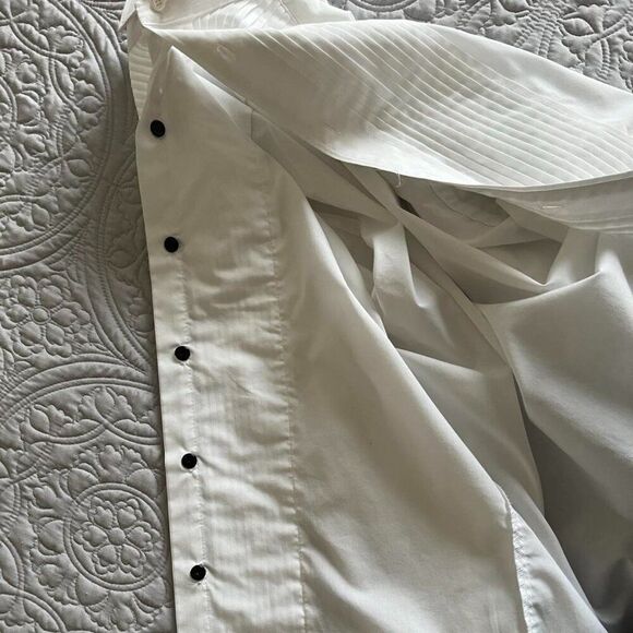Men's white NEIL ALLYN tuxedo shirt in a regular cut, wing collar Sz. S- 38/31 - Picture 6 of 11